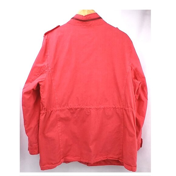 Levi's Coral Bright Orange Utility Rain Jacket for Women Like New - Picture 5 of 11